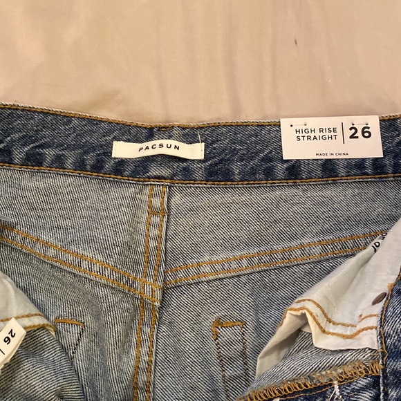 PACSUN High Rise Straight Button-fly Jeans Size 26 - Picture 7 of 15